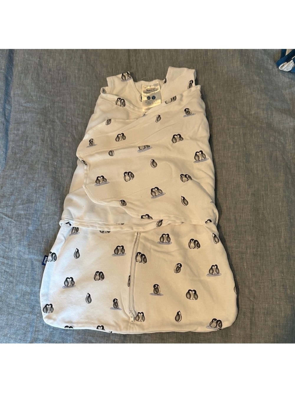 Halo Cream Baby SleepSack with Penguin Print